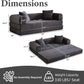 78 Inch Convertible Futon Sofa Bed,Folding Boneless Couches with Sleeper Sofa,Fold Out Floor Sofa Couch with Deep Seat,Cloud Corduroy Foldable Mattress Couch for Living Room (Dark Grey)