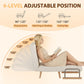 3 in 1 Convertible Sleeper Sofa Bed - Portable Rollaway Guest Bed Space-Saving Foldable Design for Easy Storage Futon Chair with 6-Level Adjustable Backrest for Guest Room Apartment Dorm, Cream Beige