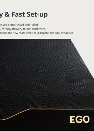 EGOHOME 14-Inch Queen Memory Foam Mattress with Cooling Copper Gel - Therapeutic Medium Firm, CertiPUR-US Certified, Made in the USA, Dimensions: 60x80x14, Color: Black