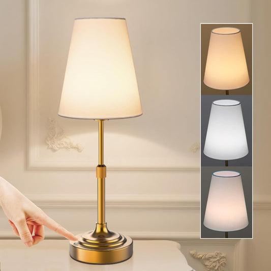 Portable Cordless Table Lamp, Built in Rechargeable Battery, 2700-6000K Color Temperature, Fully Dimmable, Scalable, Ambient Light for Patio, Restaurant, Bar, Bedroom, Dining (Gold)