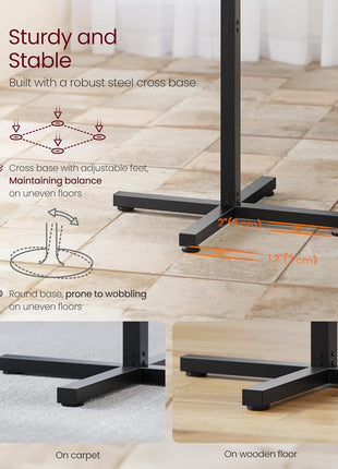 Set of 2 Modern Round High Top Bar Tables with Metal Frame and Cross Base, Accommodates 2-3 People, Easy Assembly, 23.6 x 41.1 Inches, Ebony Black