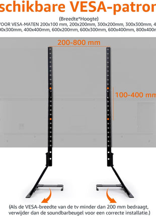 Height Adjustable Universal TV Stand for TVs up to 77 Inches, Compatible with Soundbars, Supports up to 80 lbs, Black Finish