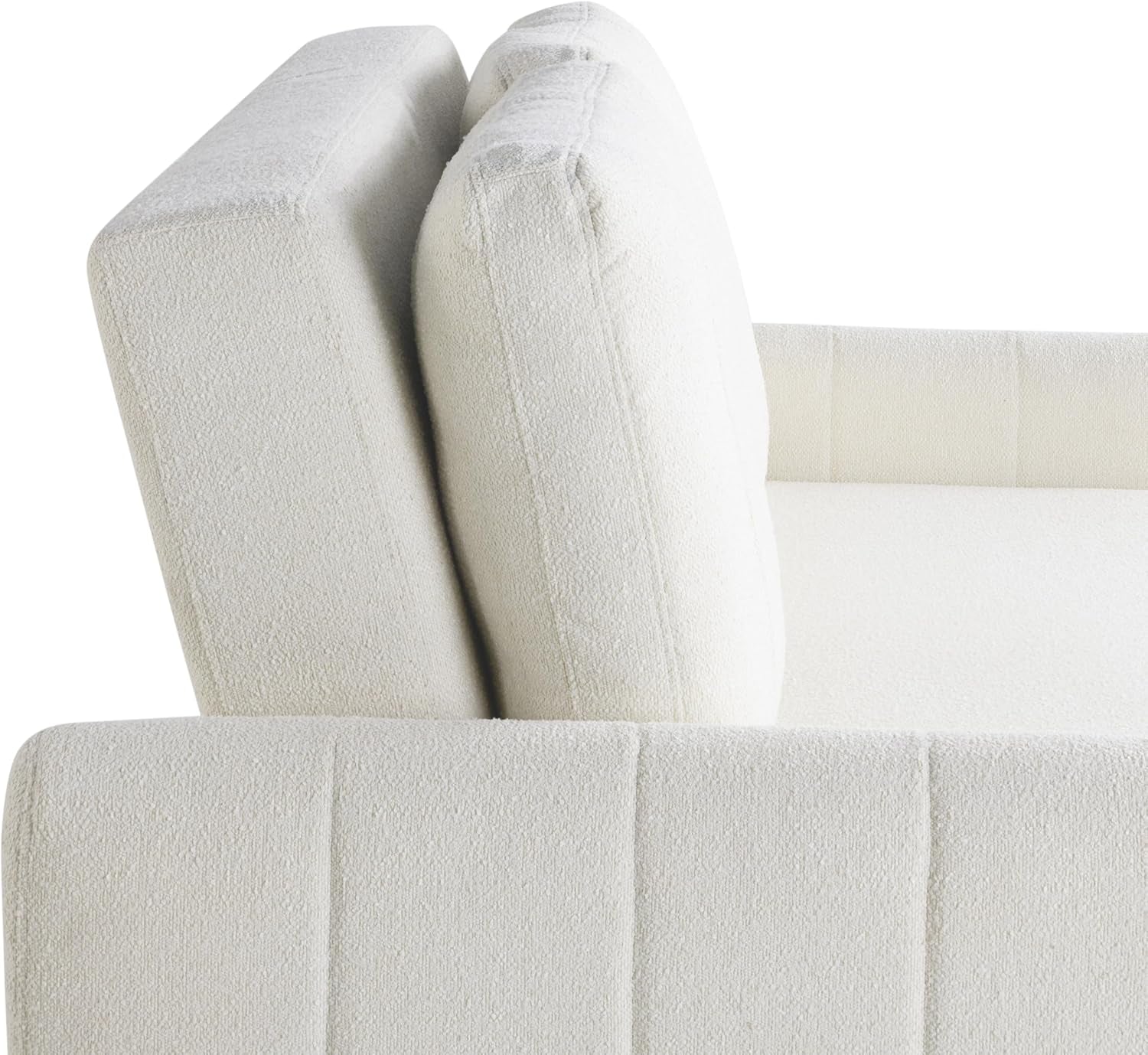 Galway 66.5" Convertile Sleeper Loveseat, Full Size, Dreamcoil Comfort, Fingerguard Pinch Point Protection, oucle Faric, Ivory