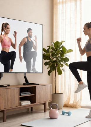 Height Adjustable Universal TV Stand for TVs up to 77 Inches, Compatible with Soundbars, Supports up to 80 lbs, Black Finish