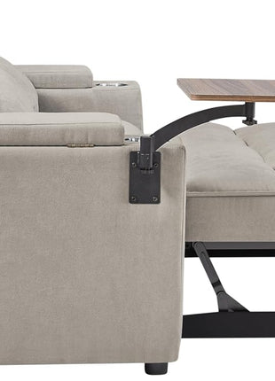 65-Inch Modern Loveseat Sofa with Corduroy Recliner, Dual Armrest Storage, Integrated Spring Cushion, Solid Wood Frame, and Built-In USB Charging Port