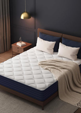 12-Inch Queen Mattress with Pocket Springs and Memory Foam, Medium Firmness, Motion Isolation, CertiPUR-US Certified, Conveniently Delivered in a Box