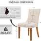 Upholstered Tufted Dining Chairs Set of 4, Fabric Side Dining Room Chairs with Nailhead Back Ring Pull Trim Solid Wood Legs, Beige
