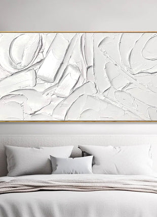 Abstract Oil Painting on Framed Canvas - Maximalist Modern Wall Art for Kitchen and Office Decor, 24" x 48