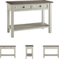 Bolanburg Farmhouse Rectangular Two Tone Sofa Table, Antique Cream