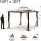 Outdoor Patio Gazebo 10X10, Heavy Duty Gazebos, Soft Top Gazebo with Metal Frame, Double Roof Canopy, Mosquito Nets, Permanent Pavilion for Decks & Backyards