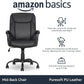Classic Puresoft PU Padded Mid-Back Height Adjustable Office Computer Desk Chair with Armrest, 26"D X 23.75"W X 42"H, Black