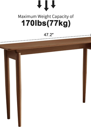 Walnut Wood Slim Console Table for Entryway and Living Room (47.2 inches)
