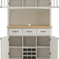 Buffet of Buffets Off-White Server with Hutch and Natural Wood Top