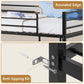 Bunk Bed Twin over Twin, Metal Twin Size Bed Frame with Safety Guardraild for Boys Girls, Junior, Low Profile Space Saving Design, Mattress Not Included (Black)