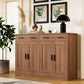 53" Rustic Brown Buffet Cabinet with Storage, Kitchen Sideboard Buffet Server with 2 Drawers & 4 Doors, Modern Coffee Bar Cabinet Credenza for Dining Room, Living Room, Hallway