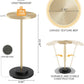 Round Side Table, Small Drink Table for Small Spaces, Modern Accent End Table with Metal Leg for Living Room, Bedroom, Corners, and Office (Gold)