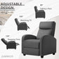 Recliner Chair Adjustable Home Theater Single Recliner Sofa Furniture with Thick Seat Cushion and Backrest Modern Living Room Recliners (Fabric, Aurora Grey)