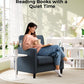 Sofa Accent Chair, 33" Reading Chair for Bedroom, Tool-Free Setup Living Room Accent Chairs, Comfy Arm Chairs Living Room, All-Wood Reading Nook, Blue Grey
