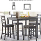 Bridson 6 Piece Dining Set, Includes Rectangular Dining Table, 4 Ladderback Chairs & Bench, Wood, 36" W X 60.13" D X 30" H, Gray