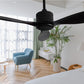52-Inch Ceiling Fan No Lights Remote Control Low Profile 3 Blades Reversible DC Motor, Black