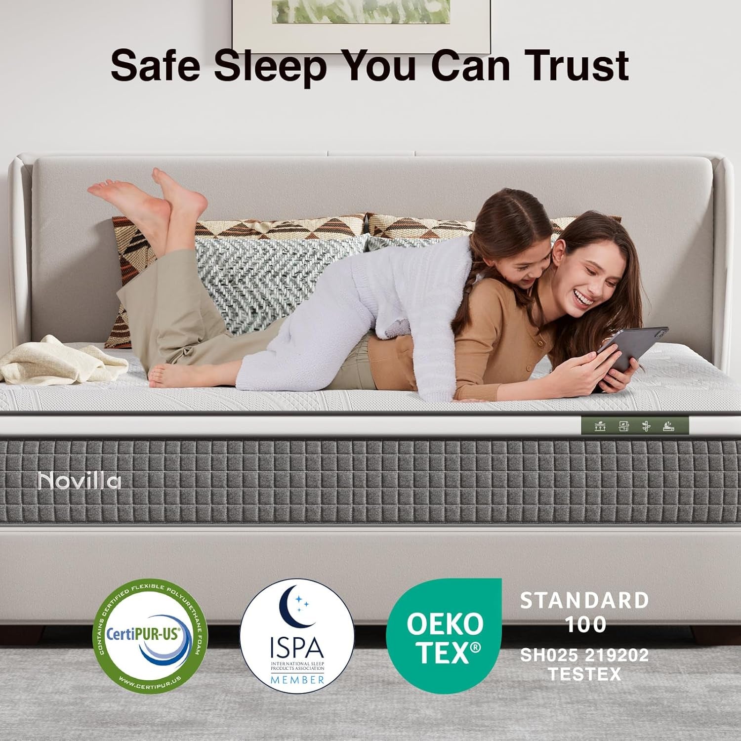 12 Inch King Mattress,Hybrid Mattress King Size with Silky Cool Fabric, Gel Memory Foam & Pocketed Coils for Motion Isolation & Refreshing Cool Nights Certipur-Us Certified Mattresses in a Box