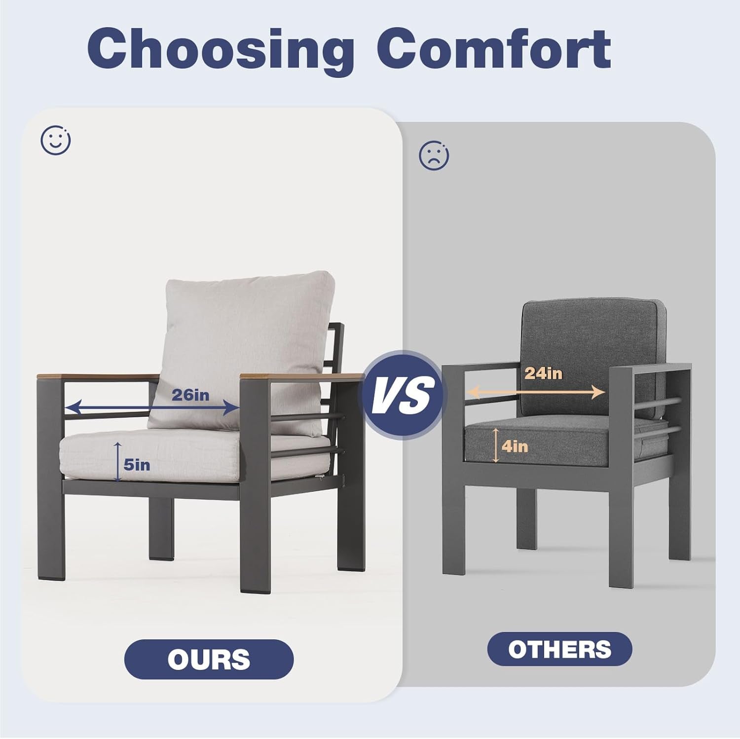 Aluminum Patio Furniture Set 7 Seats, Oversized Outdoor Sectional with Washable Thick Cushions, Coffee Table and Waterproof Cover, Patio Conversation Sets for Porch, Balcony, Deck