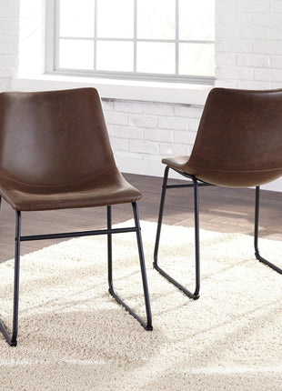 Signature Design by Ashley Centiar Mid-Century Dining Bucket Chairs, Set of 2, Black and Brown