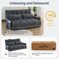 Adjustable Floor Sofa Couch with 2 Pillows, Multi-Functional Bean Bag Bed, 5-Position Foldable Lazy Sofa Sleeper Bed with Armrest, Versatile Floor Seating for Reading, Dark Grey, Double