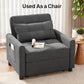 Convertible Sofa Bed, 3-In-1 Multi-Functional Sleeper Chair Bed, Adjustable Backrest Recliner with Modern Linen Fabric for Living Room Bedroom Apartment Small Space, Dark Grey