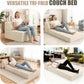 Folding Sofa Bed with Pillow, Memory Foam Fold Out Chair Bed, Convertible Sleeper Chair with Washable Cover, Futon Floor Couch for Living Room/Dorm/Guest Use/Home Office/Apartment, Beige
