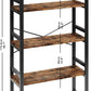 Bookshelves and Bookcases, 31.5In Wide Shelf 5-Tier Ladder Shelf 110Lbs/Shelf Vintage Industrial Style Bookcase for Bedroom Living Room Home, Vintage Brown