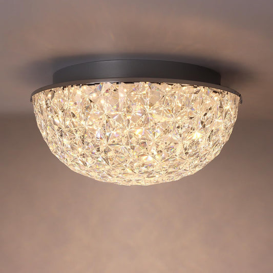 LED Ceiling Light Fixture Flush Mount, Crystal Chandelier Modern Ceiling Light for Kitchen, Hallway, Living Room, Foyer, Closet, 12In 15W 1640LM, 3/4/5000K CCT Selectable, Dimmable