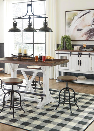 Valebeck Farmhouse Dining Room Server and Buffet Cabinet by Signature Design by Ashley in White and Brown