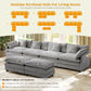 149.2" Modular Sectional Sofa,U Shaped Couch for Living Room,Modern Deep Seat Sofa 3 Seater Chenille Fabric Comfy Cloud Couches with Throw Pillows & Movable Ottoman