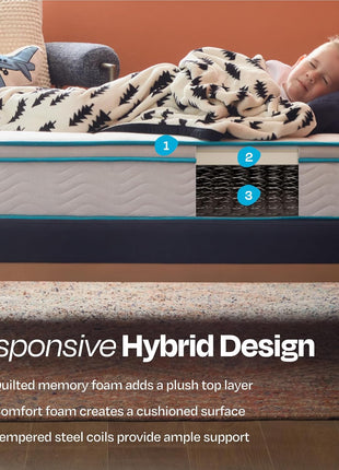 8-Inch Twin Size Medium Firm Memory Foam Hybrid Mattress - Breathable, Cooling, and Supportive Comfort for Guest or Children's Rooms