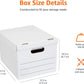 Storage/Filing Boxes with Lift-Off Lid - Letter/Legal Size, Sturdy, Easy Assembly, White, 16.2" L X 12.5" W X 10.5" H, Pack of 20