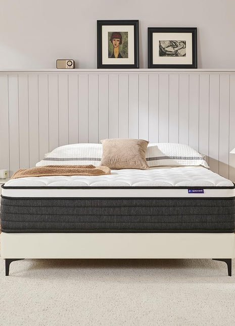 Napnest 10-Inch Queen Hybrid Mattress - Medium Firm Memory Foam with Individual Pocket Springs, Fiberglass-Free, Breathable, CertiPUR-US Certified