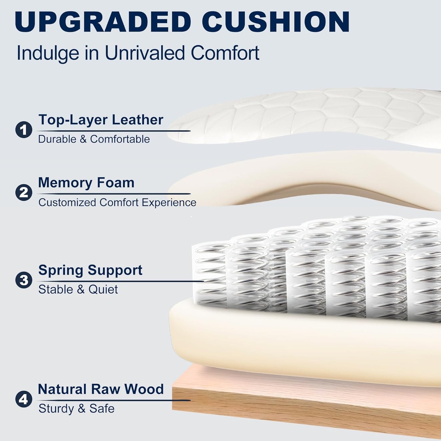 Big and Tall Office Chair with Footrest, High Back Executive Desk Chair with Adjustable Lift Armrest, 155°Recline，Lumbar Support Pillow, Faux Leather Gaming Chairs for Home or Office White