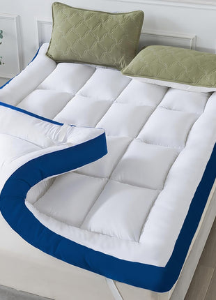 5-Inch Queen Mattress Topper for Enhanced Back Pain Relief Featuring Breathable Soft Memory Foam Pillow Top and Secure Elastic Straps