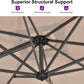 10 Feet Patio Umbrella Outdoor Cantilever round Umbrella Aluminum Offset Umbrella with 360-Degree Rotation for Garden Deck Pool Patio, Beige