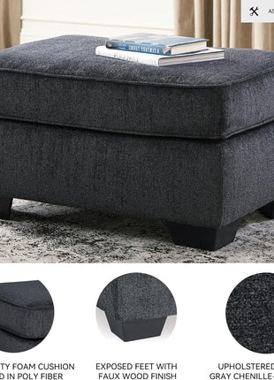 Ashley Furniture Altari Contemporary Dark Gray Rectangular Accent Ottoman