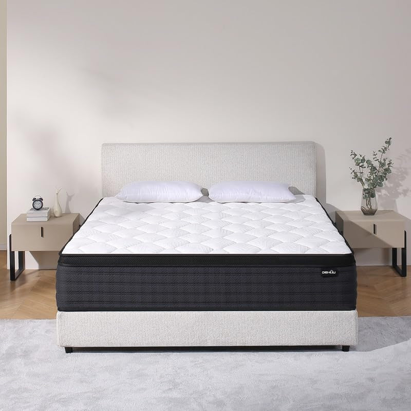 Queen Size Mattress, 10 Inch Hybrid Memory Foam Queen Mattress in a Box, Pressure Relief, Medium, Certipur-Us
