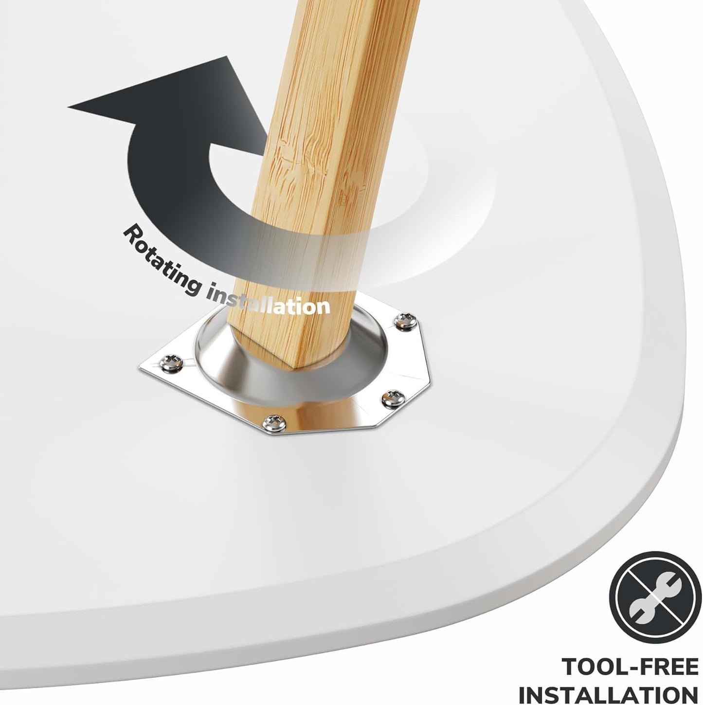 Bamboo Nesting Triangle End Table,Set of 2 Side Table Modern Minimalist Coffee Table for Living Room, Balcony in White