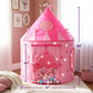 Princess Castle Pop up Tent & Dress up Set – Kids Pink Playhouse Tent for Girls with Glow in the Dark Stars, Foldable Indoor Outdoor Toddler or Baby Girl Tent with Carrying Case