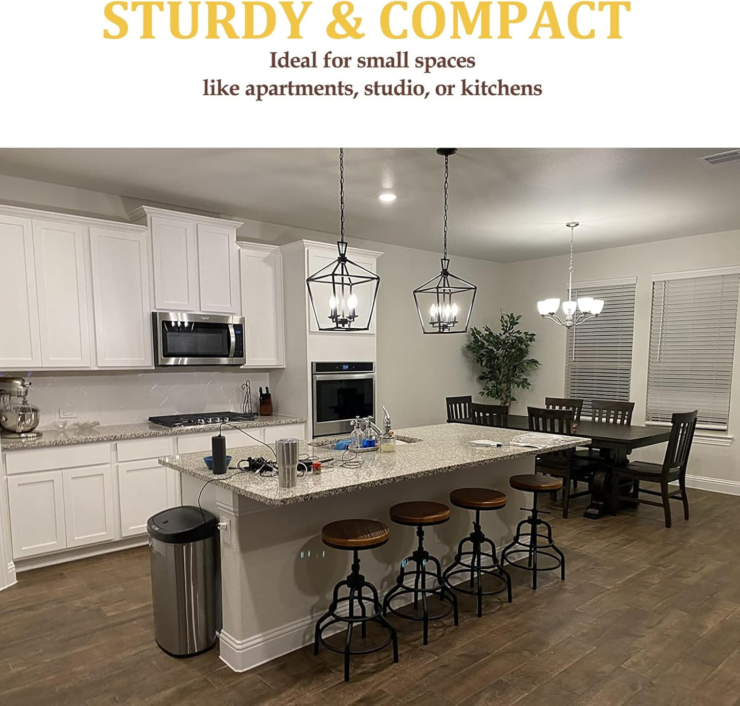 Vintage Industrial Bar Stool-Rustic Swivel Barstools-Round Wood Metal Base-Kitchen Counter Height Adjustable Pipe Stool-Cast Steel Chairs 20-27 Inch (Set of 2)