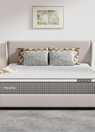 12-Inch King Hybrid Mattress Featuring Silky Cool Fabric, Gel Memory Foam, and Pocketed Coils for Superior Motion Isolation and Comfort - CertiPUR-US Certified, Conveniently Delivered in a Box