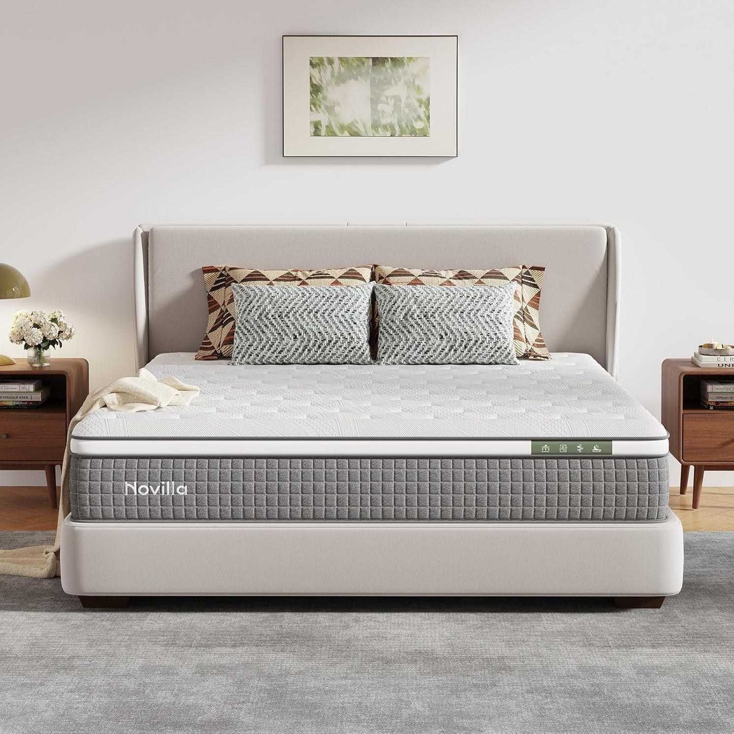 12 Inch King Mattress,Hybrid Mattress King Size with Silky Cool Fabric, Gel Memory Foam & Pocketed Coils for Motion Isolation & Refreshing Cool Nights Certipur-Us Certified Mattresses in a Box