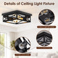 Ceiling Light, Farmhouse Flush Mount Ceiling Light, 2-Light Light Fixtures Ceiling Mount, Modern Square Black Light Fixture, Kitchen Lighting Fixtures Ceiling,Bedroom,Balcony