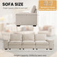100" Modular Sofa with Seats Storage, Comfy 3-Seater Chenille Fabric Couch for Living Room, Office, Apart W/Deep Seat, Wide Arms, Side Pockets, USB, Upholstered Couch W/Removable Cover