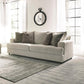 Soletren Contemporary Chenille Queen Sofa Sleeper with 4 Accent Pillows, Off-White